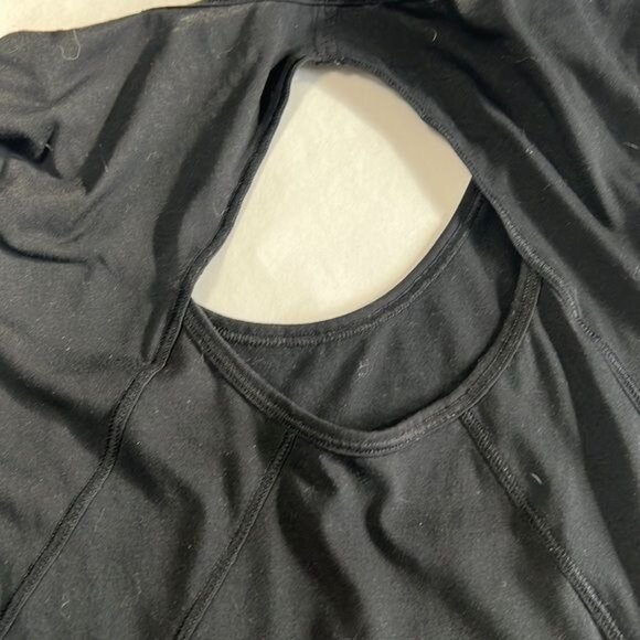 Athleta Black Short Sleeve Keyhole Back Activewear Top XXS - Picture 6 of 7
